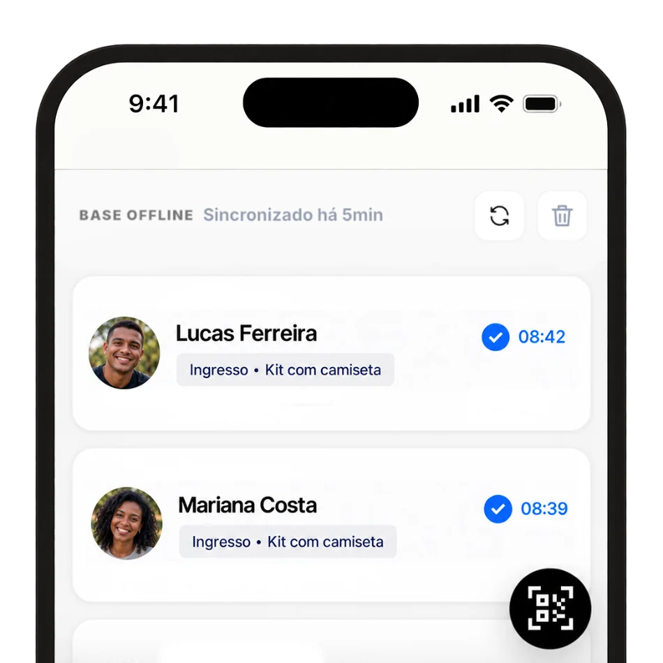 Imagem: Check-in e Caixa no dia